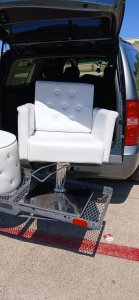 Barber chair and Supply drawers