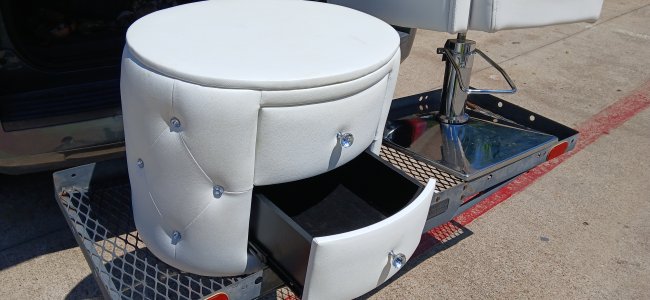 Barber chair and Supply drawers