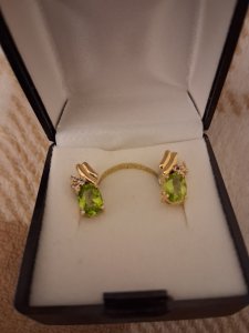 Gold tone and simulated stone earrings